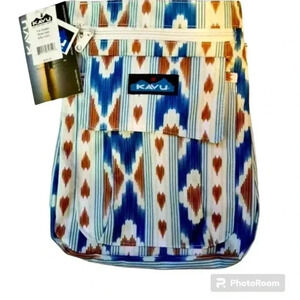 🆕 Kavu White, Brown, and Blue Crossbody Bag
